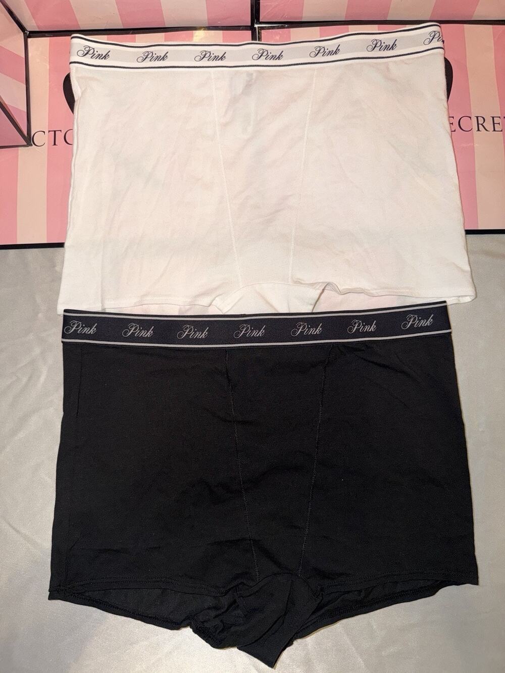 Victorias Secret Boyshort Panty High Waist 2 Pair Large Rare Style